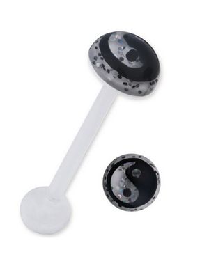 Ying Yang - Vit och Svart Tungpiercing