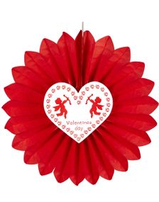 Valentines Day - Röd Pappsnurra med Hjärta 61 cm