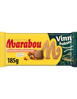 Marabou Melkesjokoladeplate med Appelsin og Pepperkakesmak 185 gram