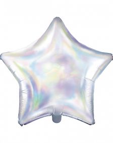 Iriserande Stjärnformad Folieballong 48 cm