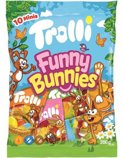 Trolli Funny Bunnies - Vingummi Formet som Kaniner med Fruktsmaker 200g