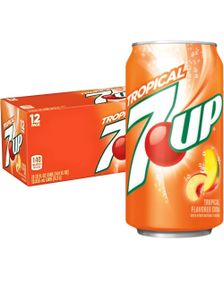 12 stk 7-UP Tropical 355 ml - Hel Eske (USA Import)