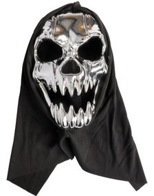 Silverfärgad Monstermask Med Huva