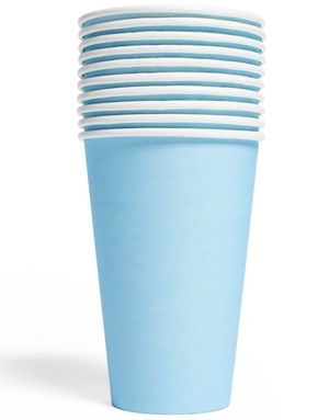 10 stk Lyse Blå Pappkrus 350 ml