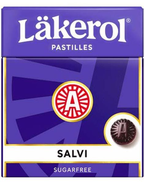 1 stk Läkerol Sugarfree Salvi / Sukkerfrie Pastiller med Salvi-smak 25 gram