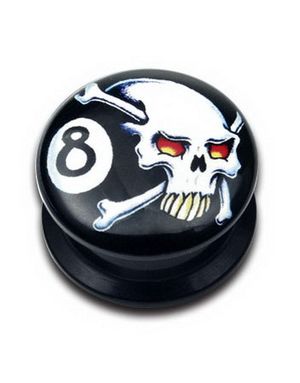 Eight Skull - Svart Piercing Plugg