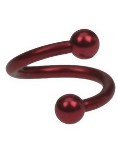 Twister - 1,2 x 8 mm Mörk Röd Ögonbrynspiercing