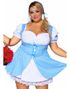 Flørtende Blå & Hvit Oktoberfestkjole
