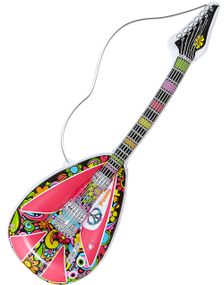 Uppblåsbar Hippiemönstrad Mandolin - 105 cm