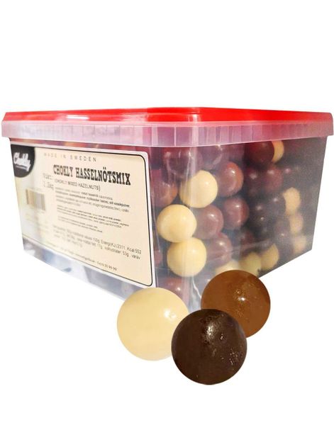 1,5 kg Chockly Hasselnøttmix - Sjokoladekuler med hasselnøtter - Chokly