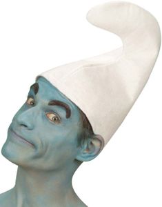 Vit Smurf Inspirerad Hatt