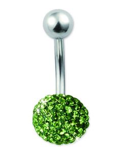 Disco Ball Navelpiercing - Silverfärgad/Grön