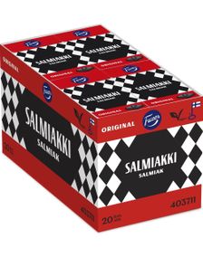 20 stk Fazer Salmiakki - Pastilleske med Salmiakk/Lakris Pastiller - Hel Eske 0,8 kg
