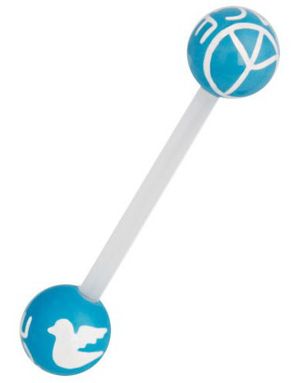 Peace Blue/White - Tungpiercing