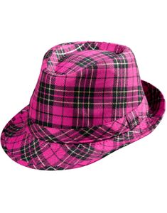Tartanmönstrad Rosa Fedorahatt