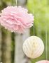 8 stk Pompoms og Honeycombs i Kremhvit og Rosa - Princess Party