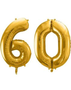 60 års ballonger - 86 cm guld