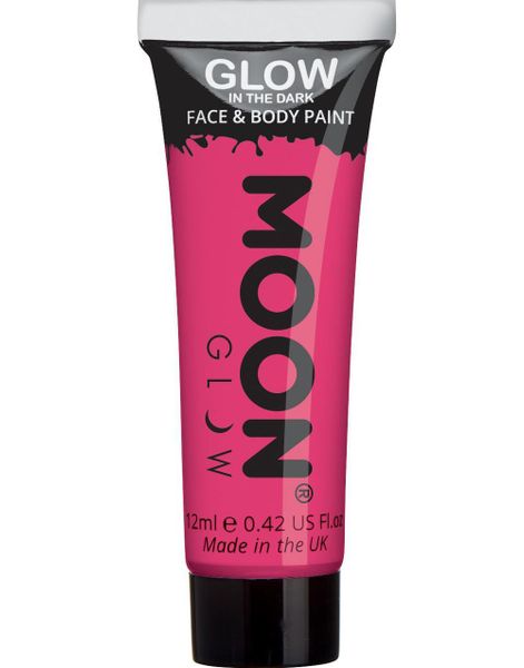 Rosa Glow in the Dark Ansikts- och Kroppsfärg 12 ml