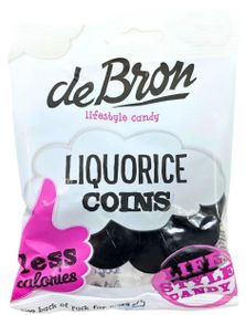 deBron Sugarfree Liqorice Coins - Sukkerfri Salt Lakris 100 g