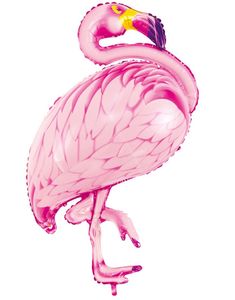 Rosa Flamingo-Formad Folieballong 70x121 cm