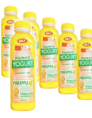 20 st OKF Farm's Yoghurt Ananas - Drickyoghurt med Ananassmak - Helt Låda 20x350 ml (Korea)