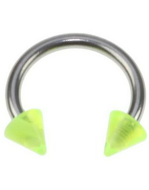 Rund Ögonbrynspiercing med Gula Spike Kulor - 1.2 x 8 mm