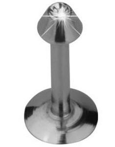Labret Piercing med Spike Kula och Klar Sten