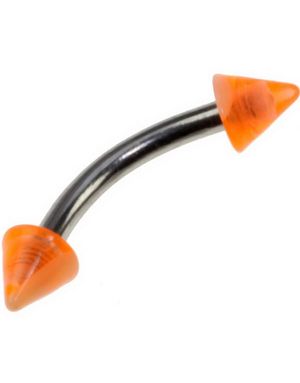 Orange Marble spikes 1.2 x 8 mm Ögonbrynspiercing