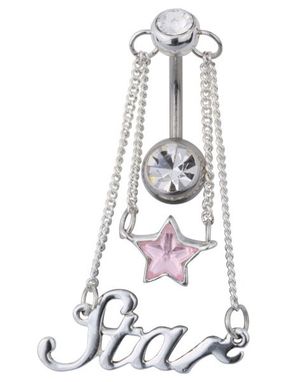 Star Navelpiercing - Rosa