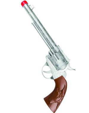 Silverfärgad Sheriffpistol 30 cm