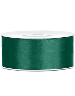 MÖRKGRÖNT Satinband 25 meter x 25 mm