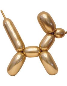 100 stk Glossy Gullfarget Figurballonger