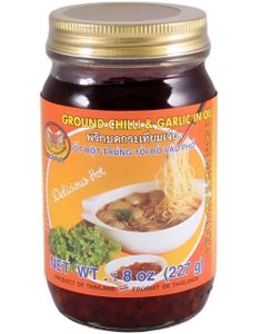 Dobble Seahorse Hackad Chili & Vitlök i Olja - Stark Chiliolja 200 gram (Thailand)