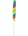 Rainbow Twist Lollipop - Regnbågefärgad Spiralformad Klubba - Candy Realms 80 gram