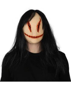 Skummel Jente med Svart Hår - Latexmaske
