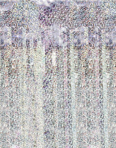 Holografisk Sølv Bakgrunn/Dørforheng 100x200 cm