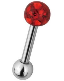 Tragus/Helix med Glittrande Röd Kula