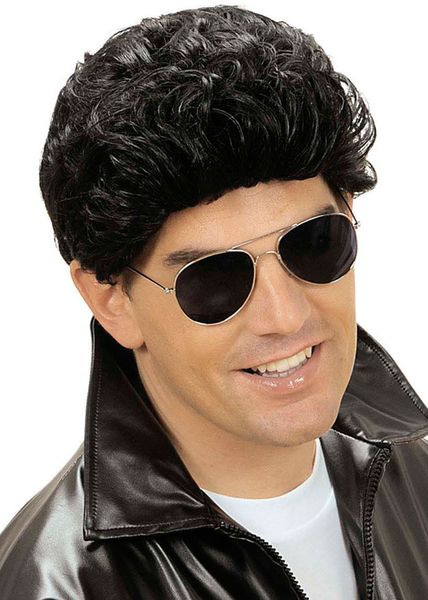 T-Bird Grease Man - Svart Peruk