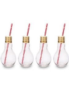 Edison Light Bulbs - 4 stk Lyspæreformede Drikkeglass 400 ml - Bar Bespoke