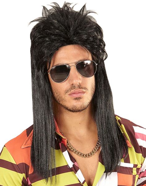Svart Mulletperuk till Man
