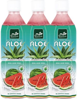 20 St Tropical Aloe Vera Vattenmelon Läskedryck 500 ml - Hel Låda