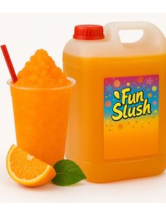 5 Liter Apelsin Slush-Koncentrat - 30 Liter Färdig Popz Fun Slush