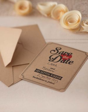 Save the Date - 10 Inbjudingskort till Bröllop - Vintage Journey