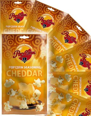 18 stk Sundlings Premium Popcorn Krydderier - Cheddar - Hel Kasse 432 gram