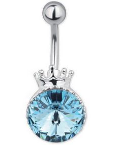 Queen Of The World Aqua - Navelpiercing i Äkta Silver