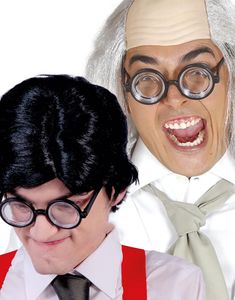 Svarta Nörd/Professor Glasögon med Klart Glas