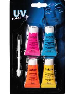 Ansikts UV Sminkesett  - 4 Stk Sminketuber 8 ml pluss Kost