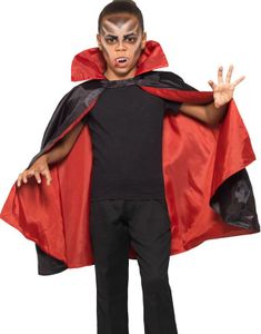 Vändbar Röd och Svart Vampyrkappa för Barn