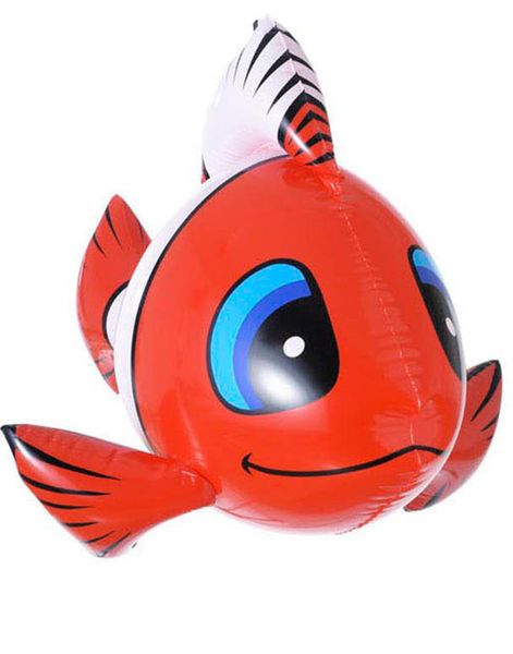 Uppblåsbar tropisk fisk 60 cm - Röd