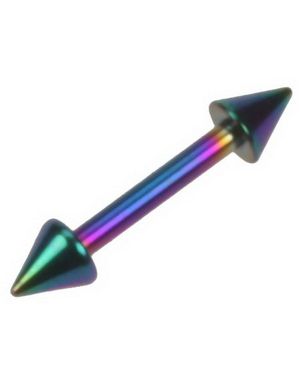 Rak Flerfärgad Ögonbrynspiercing med Spike Kulor - 1,2 x 8 mm